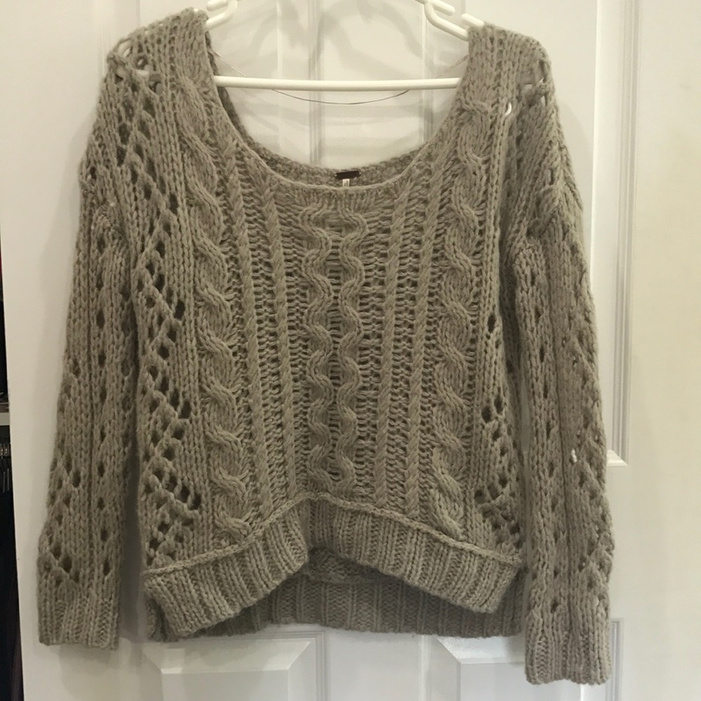 Free People Gray Knit Sweater XS